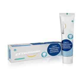 Ecosmiles Whitening Toothpaste for Adults with Fluoride & Hydroxyapatite & Xylitol – Enamel Repair, Plaque Removal & Fresh Breath – Anticavity & Stain Control –Mint Flavors, SLS Free, 3.52oz