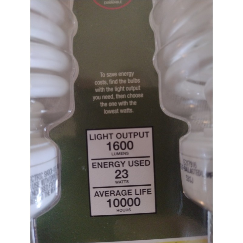 K-lite 100W Equivalent. 4 PACK 2700K Energy Saving Light Bulbs