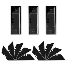 Vickay 30 Pack Utility Knife Blades, SK2 Steel Heavy Duty Box Cutter Replacement Blades with Plastic Case, Standard Size Razor Blades for Most Standard Utility Knives (Black)