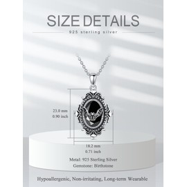 Shusukue Bat/Spider/Wolf/Cat/Fox/Owl/Sun Crescent Moon Chain 925 Sterling Silver, Bat Moon Cat Necklace Black Women's Gothic Pendant Jewellery Gifts for Women Girls, Sterling Silver