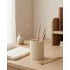 LezayXtra Ceramic Pen Holder for Desk, Ribbed Makeup Brush Organizer,