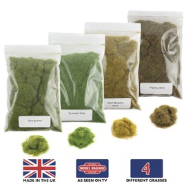 War World Scenics Static Grass Fiber Starter Set 1 - Model Train Model Building Model Basing Kit Diorama Tabletop Terrain Landscaping Landscape Terrain Scattergrass