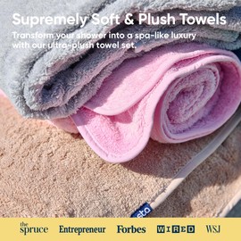 Vesta Egyptian Cotton Towel Set, 700 GSM, 100% Long-Staple Giza Egyptian Cotton, Ultra Fast Absorbency with Advanced Spiral Loom (Rosette Pink, 2-Piece)