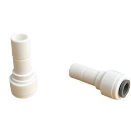 3 Piece Stem Reducing Straight 1/4" Tube OD x 3/8" Stem OD Quick Connect RO Fittings for Reverse Osmosis System Under the Sink Water Filteratrion System, Ice Maker Supply Line, Coffee Maker