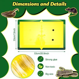 Qualirey 2 Pack Large 13" x 21" Snake Trap Glue Boards, Extra Strength Non-Toxic Sticky Pad for Indoor/Outdoor Snake Control - Safe & Effective Reptile Catcher