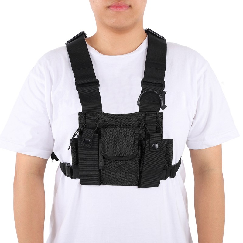 Chest Pack Adjustable Multi Pocket Functional Harness Front Vest Rig
