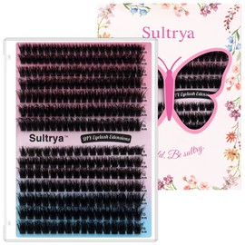 Sultrya DIY Lash Extension 80D 100D Fluffy Cluster Lashes 280PCs Faux Mink Multi Layer Lash Extensions Soft Lightweight Full Volume False Eyelashes for Home Use (9-16mm, 80D+100D Fluffy)