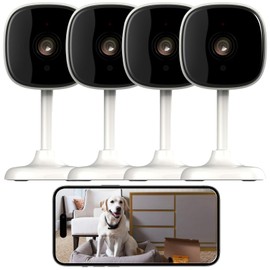 4 Pack Indoor Camera Wireless, Pet/Baby/Elderly Security Cameras, AI Motion Detection, Night Vision, 24/7 Recording, 2-Way Talk, Cloud/SD Storage, Work with Alexa & Google Assistant, 2.4GHz WiFi