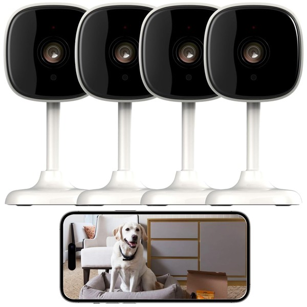 4 Pack Indoor Camera Wireless, Pet/Baby/Elderly Security Cameras, AI Motion