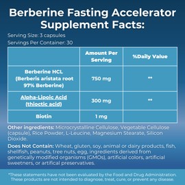 MYOXCIENCE MYOXCIENCE Berberine Fasting Accelerator: Berberine HCL with ALA (Alpha Lipoic Acid) and Biotin, Capsule