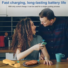 Wireless Meat Thermometer Bluetooth with Ceramic Probe: Waterproof Digital Oven Food Thermometer for Grill Fryer BBQ, 600Ft Range & Smart App for iOS/Android/air Home, Apartment