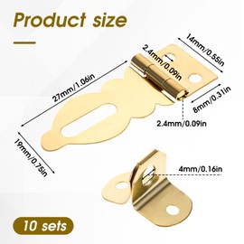 10 Pcs Mini Padlock Hasp Decorative Hasps Gold Metal Latch with Screws for Wooden Box Jewelry Box Suitcase Furniture Buckle Lock