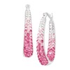 Crystaluxe Hoop Earrings with Rose Crystals in Sterling Silver with