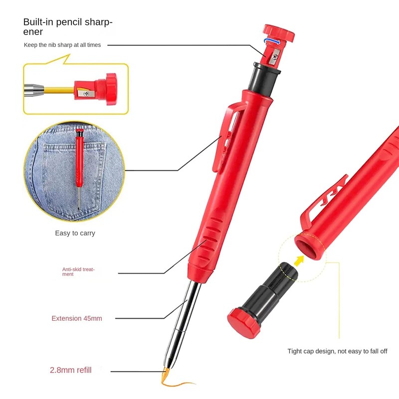 Deep Hole Marker Pencil Construction Site Carpenter's Pencils Construction Pica