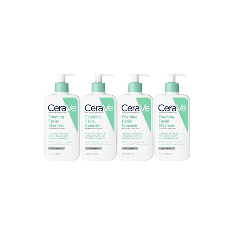 CeraVe Foaming Facial Cleanser 12 oz (Pack of 4)