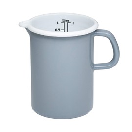 Riess, 0338-065, Kitchen Dimensions Diameter 10 cm, Pure Grey, Enamel, Volume (rec.): 1.0 Litres, Made in Austria, LWH: 16.3 x 11.5 x 14.9 cm, 0.436 kg, Lid, Suitable for Induction Cookers, Suitable for Gas Hobs, Oven Safe