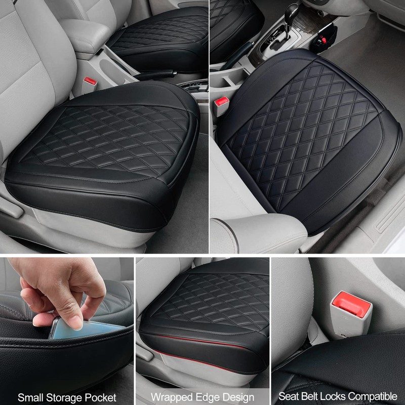 BEITK 2 Pack Leather Front Car Seat Cover, Anti-Slip and