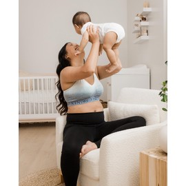 Kindred Bravely Sublime Busty Sports Nursing Bra | Nursing Bras for Breastfeeding E, F, G, H, I Cup (Ombre Storm, Small Busty)