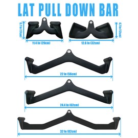 BLUSLM LAT Pulldown Attachments, LAT Bar Cable Machine Attachment,T-bar V-bar, LAT Pull Down Bars, Back Tricep Bar Strength Training Handle for Home Gym Fitness (Style 04)