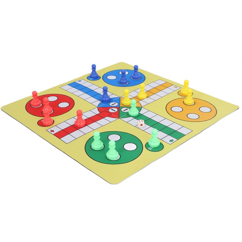 Ludo Chess Set Folding Roll Up Board Game Pad with