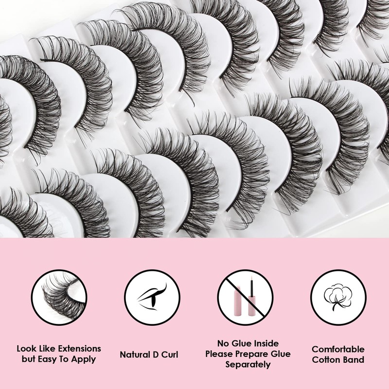 Glowing Win False Eyelashes Russian Strip Lashes Natural Look 3D