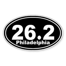 CafePress 26.2 Philadelphia Marathon St Oval Car Bumper Sticker