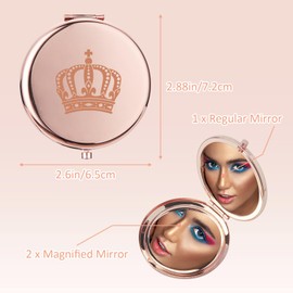 Lcoanriut Christmas Day I Love You Gifts for Her, Valentines Day Gifts Crown Rose Gold Compact Mirror, Wedding Gifts Christmas Party Gift Anniversary Birthday Gifts for Her Mom Daughter Sister