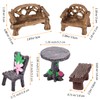 12 Pieces Garden Furniture Ornaments Miniature Table and Chairs Set