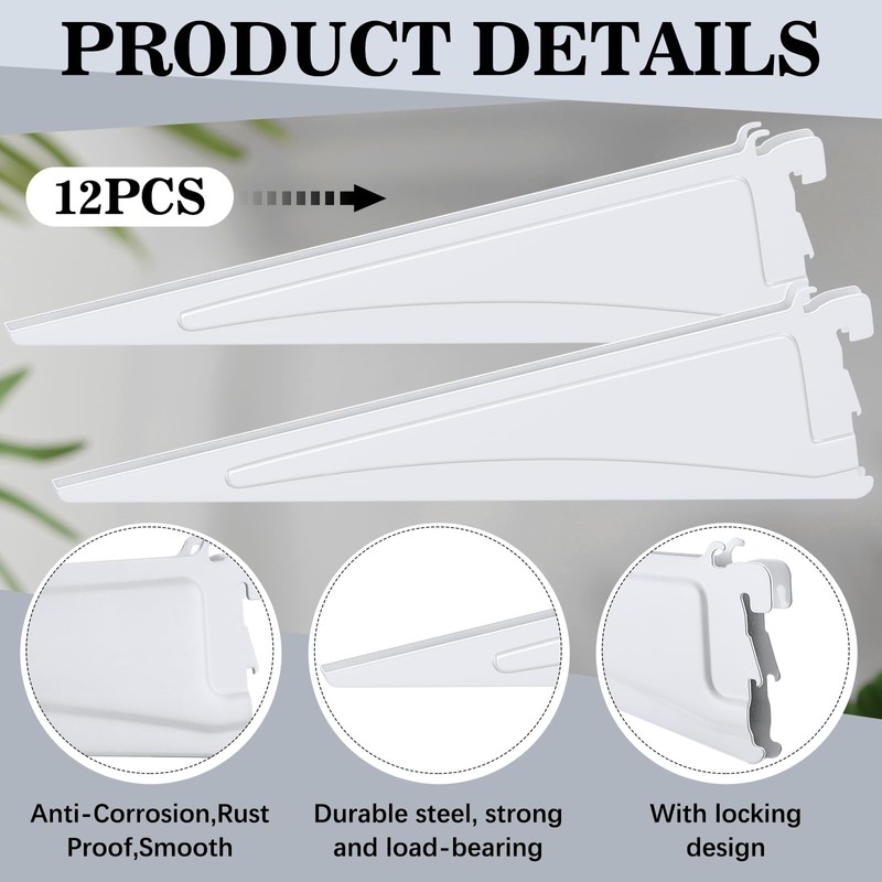 Wonderjune Adjustable Locking Shelf Bracket 16 Inch Shelf Brackets Heavy