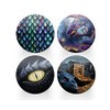 4 x Round Dragon Coasters - Mythical Cartoon Funny Men