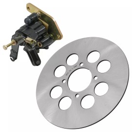Caltric Rear Caliper w/ Pads and Brake Disc for Yamaha Raptor 660R YFM660R 2002-2005