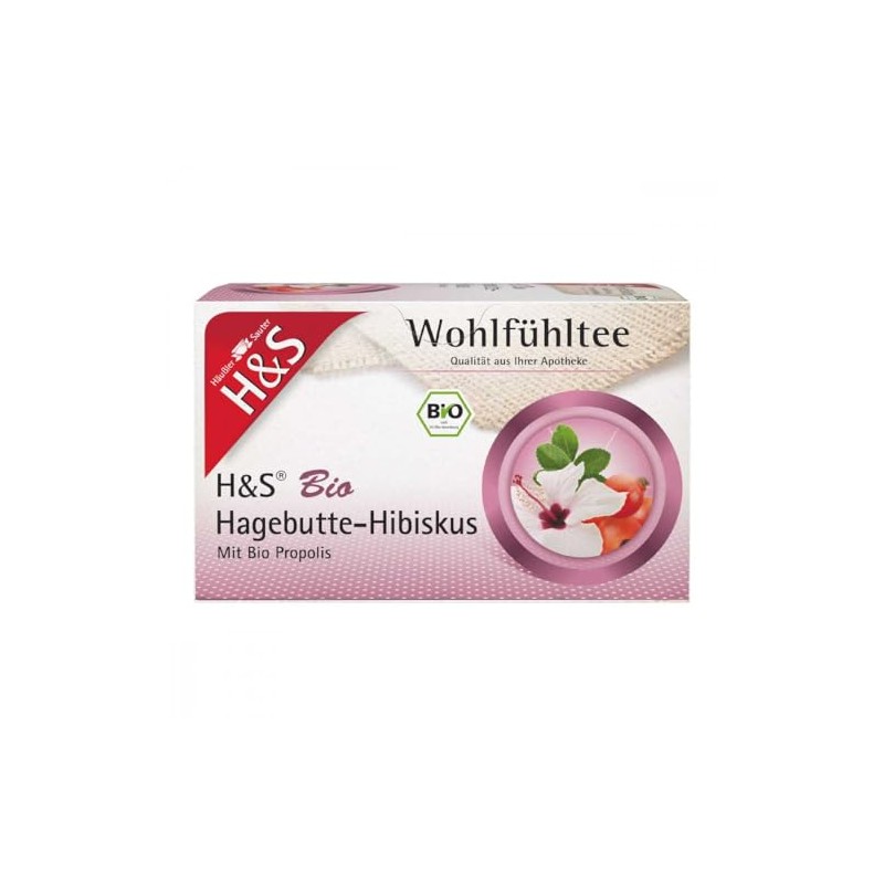 H&S Organic Rose Hip Hibiscus Tea 20 x 3.0 g