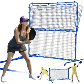 Pickleball Practice Rebounder Net Adjustable Angle for Dinks Volleys Solo Team Training Equipment, 6FT Mini Pickle ball Net Portable Trainer for Outdoor Driveway Backyard Indoor Garage, Easy Setup