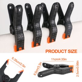 Pack of 8 Large Powerful Spring Clamps, Spring Clamp with Active Claw, Spring Clamps, Spring Clamps, Great Helper for Robustness, DIY, Photography, Studio, Life (115 mm Long)