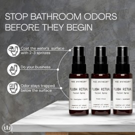 Muse Apothecary Flush Ritual - Aromatic & Refreshing Toilet Spray, Use Before You Go, Infused with Natural Essential Oils - Travel Size Mini Collection, 0.45 oz, 3 Pack