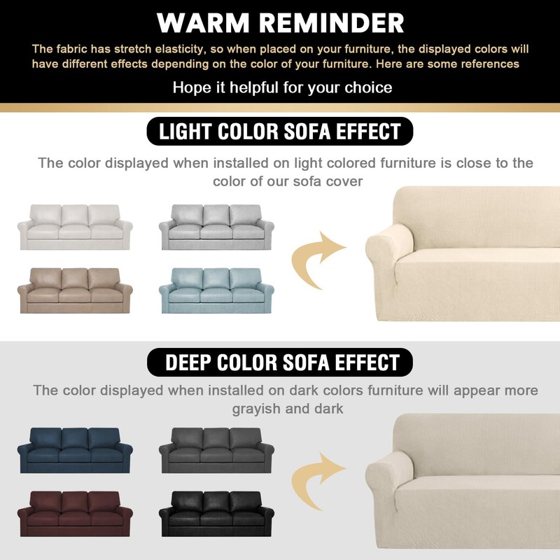 PrinceDeco Couch Covers for 3 Cushion Couch Sofa Pet Friendly