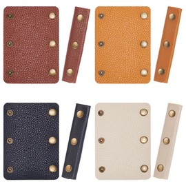 UNICRAFTALE 8Pcs 4 Colors Handbag Handle Leather Wrap Covers Luggage Handle Wrap Protectors Purse Wallet Handles Protector Strap Covers for Handbags Craft Making Supplies 13x9.5x0.5cm