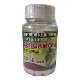 Bergamota Con Biotina 60 Tabletas, Uñas, Cabello Y Piel Sin Sabor                                                                                     