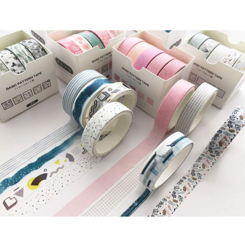 Japanese Style Pattern Washi Tape, 5 Rolls, Creativity, Masking Tape