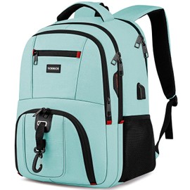 YIORMIOR Backpack Men's School Backpack Boys Teenager Backpack Work Waterproof Business Daypacks Large with USB, Mint2