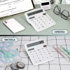 Calculadora Electrónica 12 Dígitos Computadora,energía Solar Color Blanco