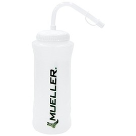 Mueller Quart Bottle With Straw, Natural Color With Black Letters