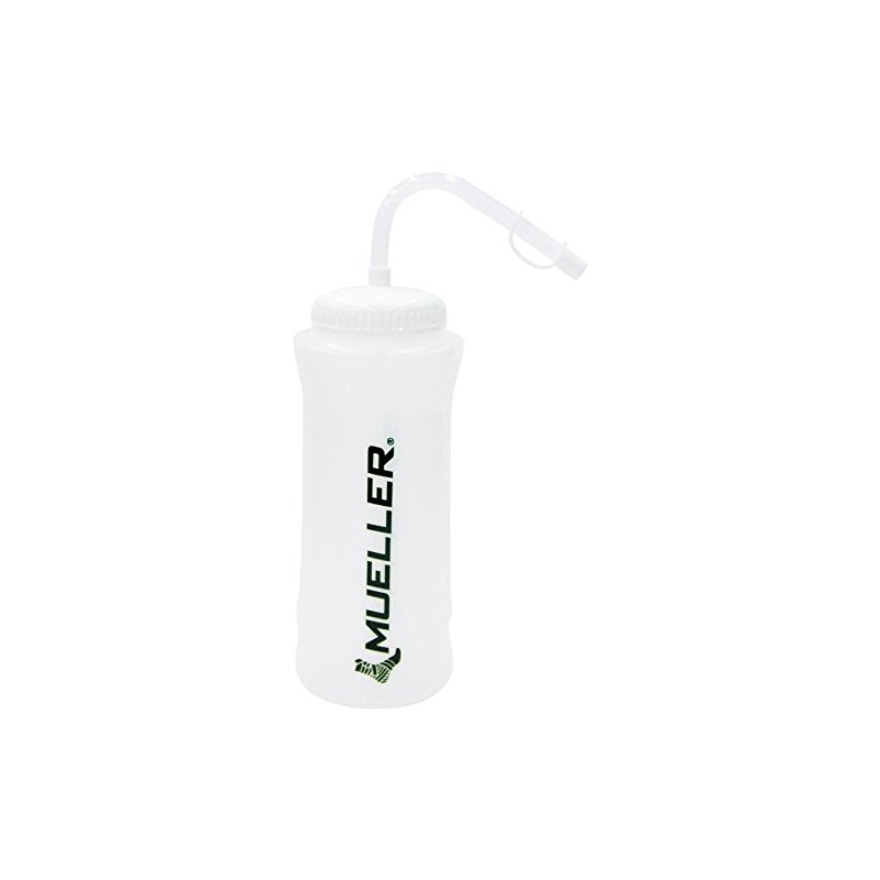 Mueller Quart Bottle With Straw, Natural Color With Black Letters