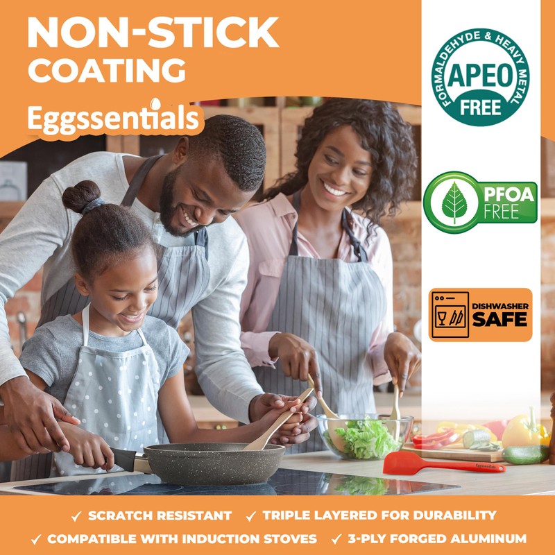 Eggssentials 2 IN 1 Egg Poacher Pan & Large Frying
