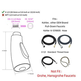 Weirun Kitchen Sink Faucet Pull-Out Spray Head Replacement Part,Kitchen Sink Sprayer Attachment,Brushed Nickel