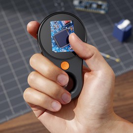 Mini Macro Microscope with 8 LEDs, 2MP Lens Fixed Focus Portable Micro Scope with 2.0 Inch IPS Color Screen, 500X Handheld Magnifying Glass (Black)