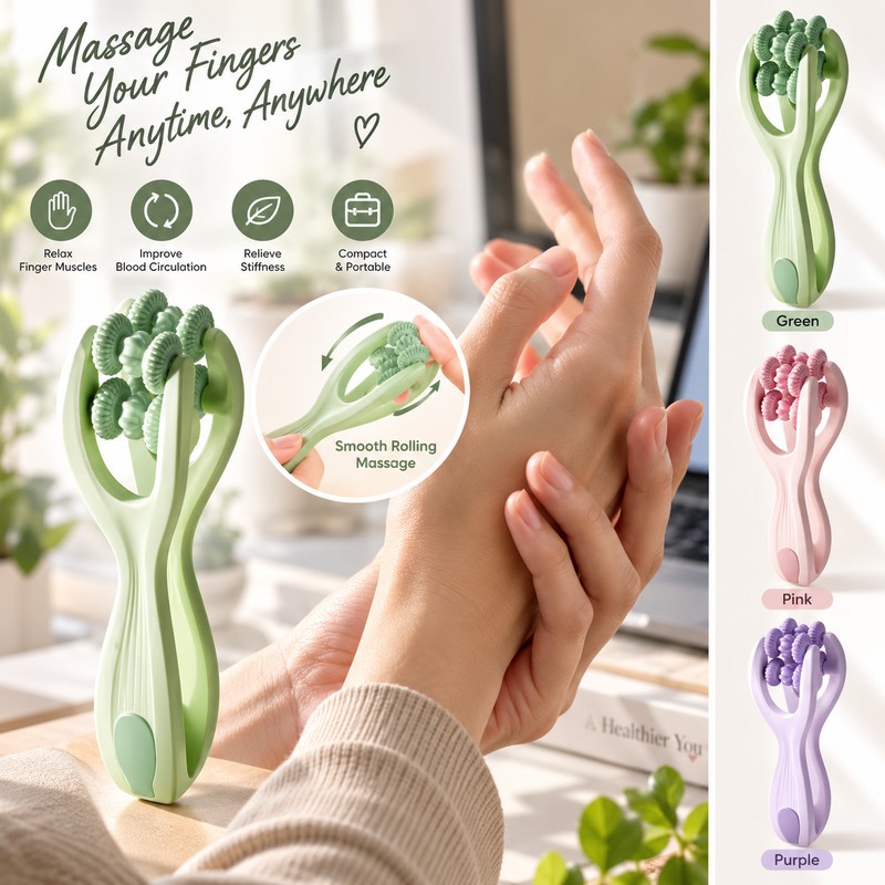 Finger Massager Dual-Row Roller Design Easy Use Relieve Finger Fatigue