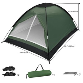 XL 2-Person Camping Dome Tent, Lightweight Waterproof Backpacking Tent with Weather-Resistant Rainfly & Carry Bag, Compact Outdoor Shelter for Hiking, Fishing, Beach Tents for Camping