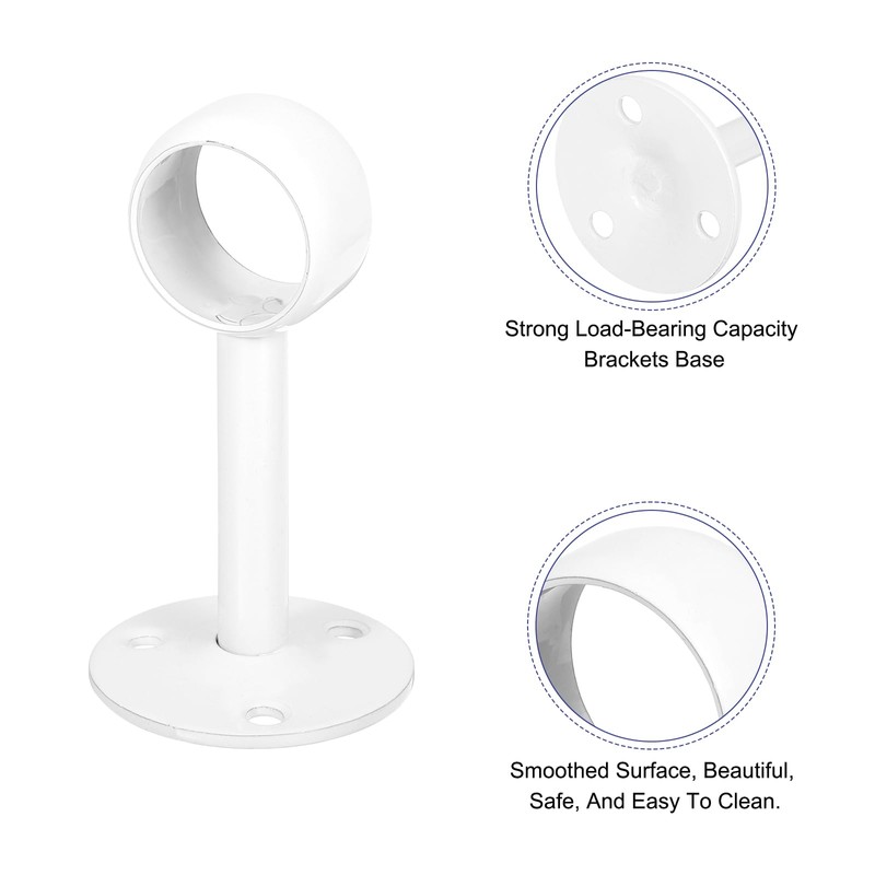 sourcing map 4 Pcs 0.98 Inch Curtain Rod Holder, Ceiling