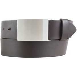 BELTINGER Belt made of full cowhide leather, 4.0 cm, jeans belt for men, 40 mm, denim belt with belt, Brown, silver